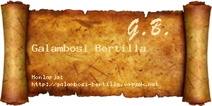 Galambosi Bertilla névjegykártya